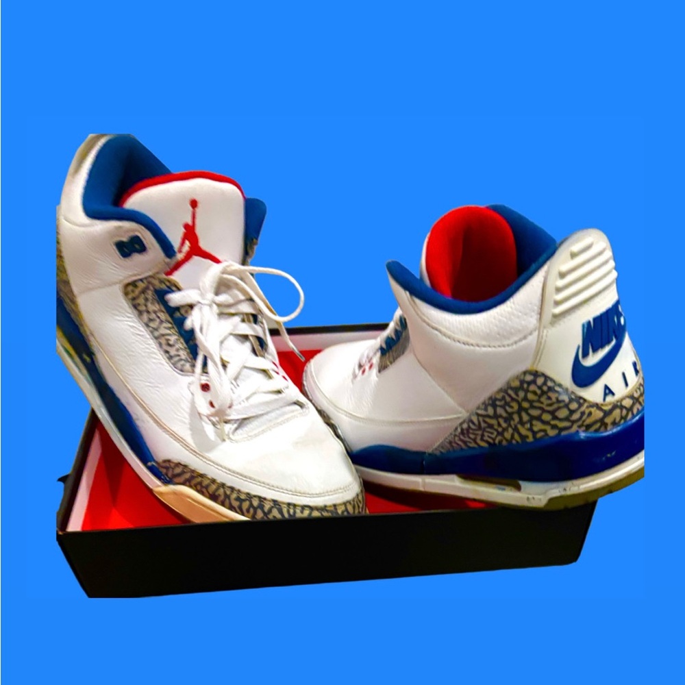 Nike Retro Classic Jordanss.  white, blue, red interior.  Size 13